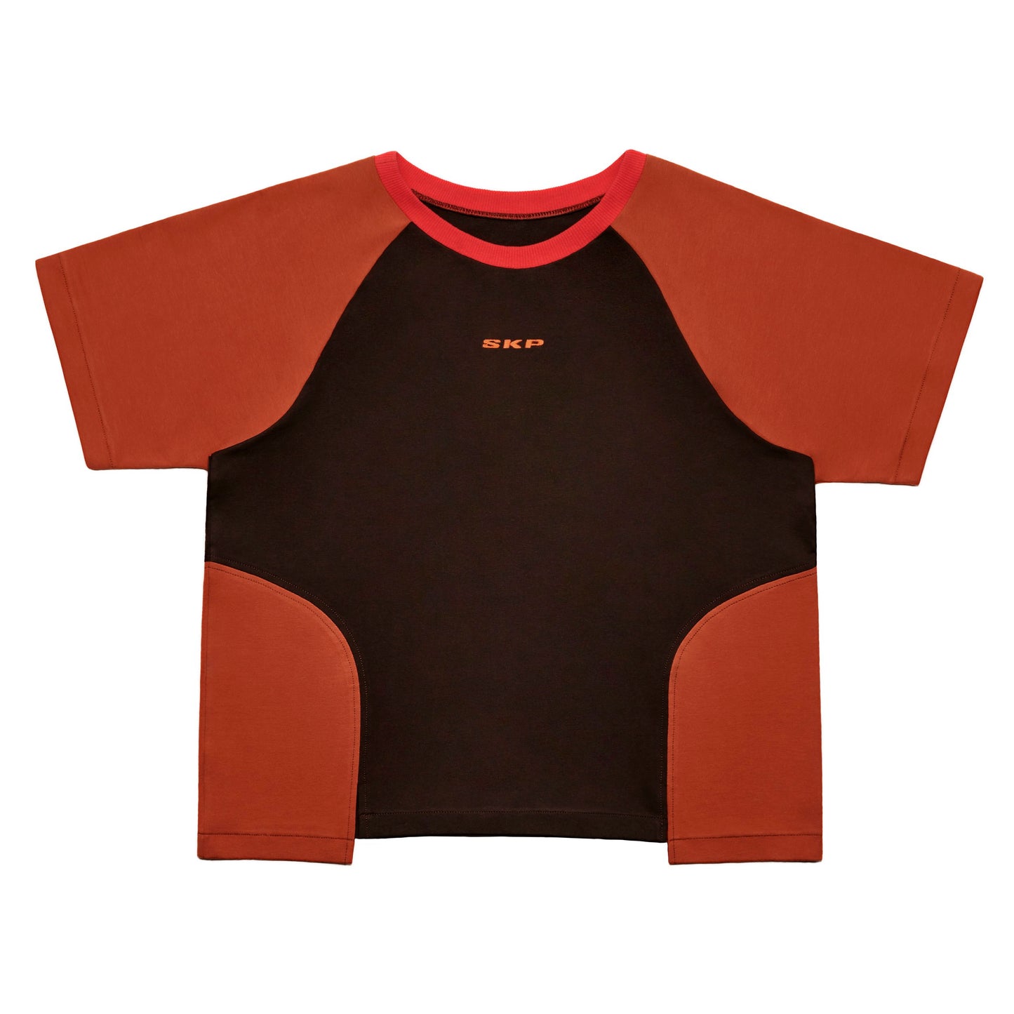 SKP CONTRASTED BROWN TEE